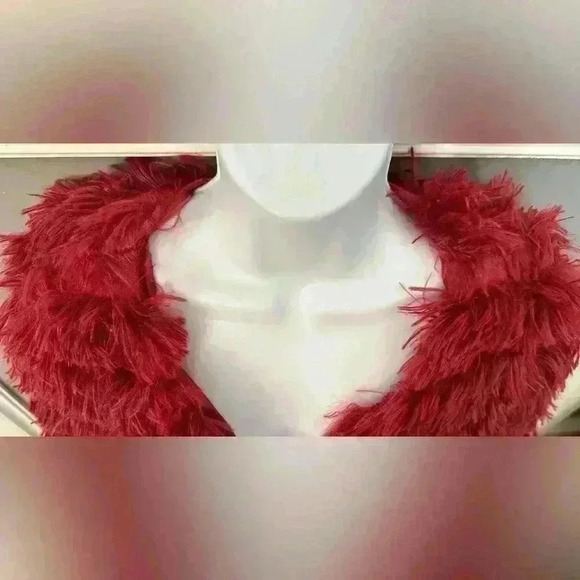 Furry Burgundy Jacket (45) - Picture 8 of 10